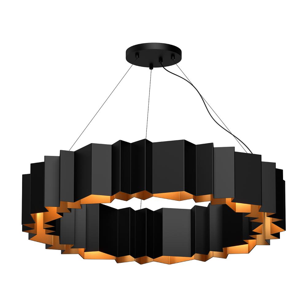 Kuzco Akira CH58040-BK/GD Chandeliers, 12 Lights, Black/Gold