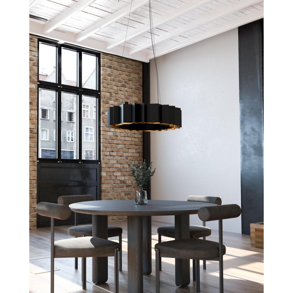 Kuzco Akira CH58040-BK/GD Chandeliers, 12 Lights, Black/Gold