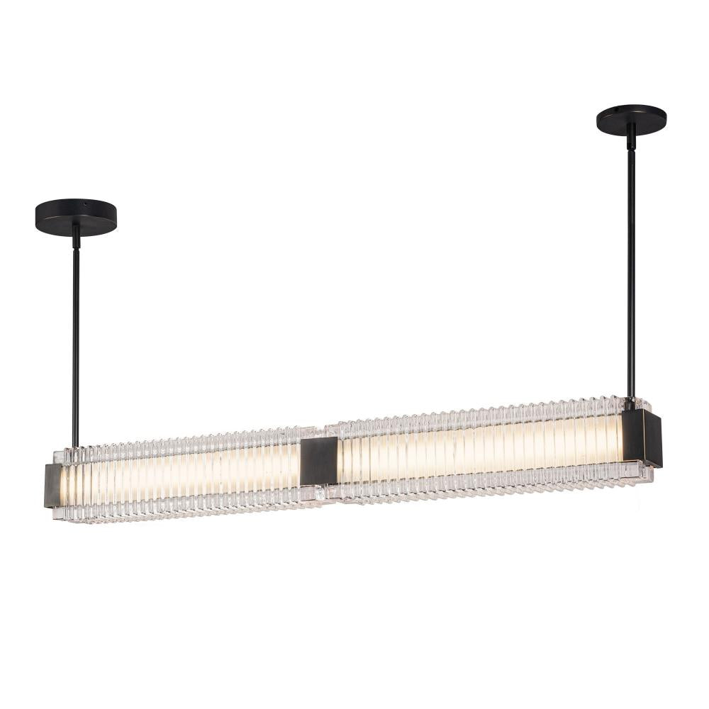 ALORA Lighting LP374247UBCR-UNV Linear Pendant, Urban Bronze/Ribbed Glass