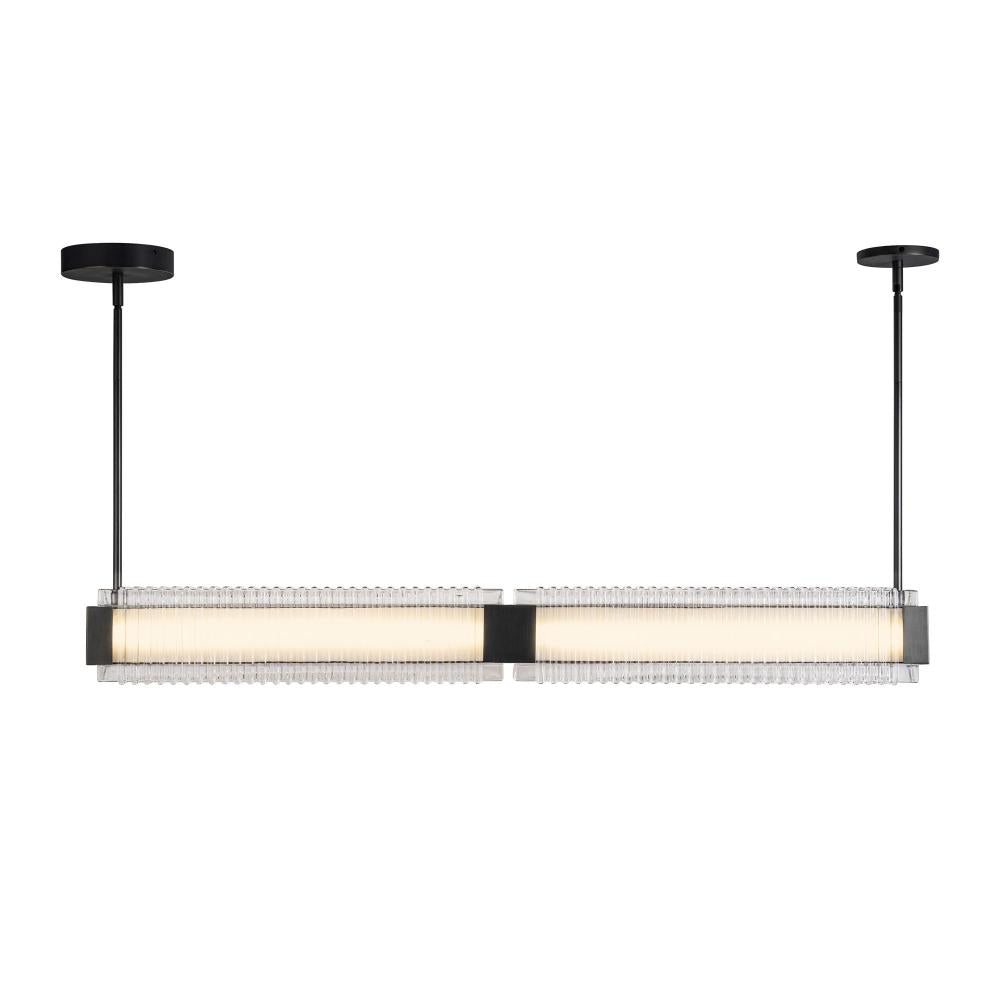 ALORA Lighting LP374247UBCR-UNV Linear Pendant, Urban Bronze/Ribbed Glass