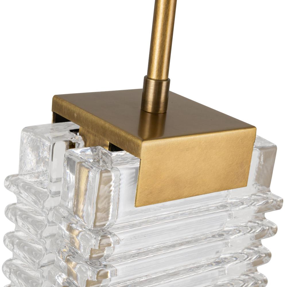 ALORA Lighting PD374316VBCR-UNV Pendant Light Fixture, UL Damp Rated, Vintage Brass/Ribbed Glass