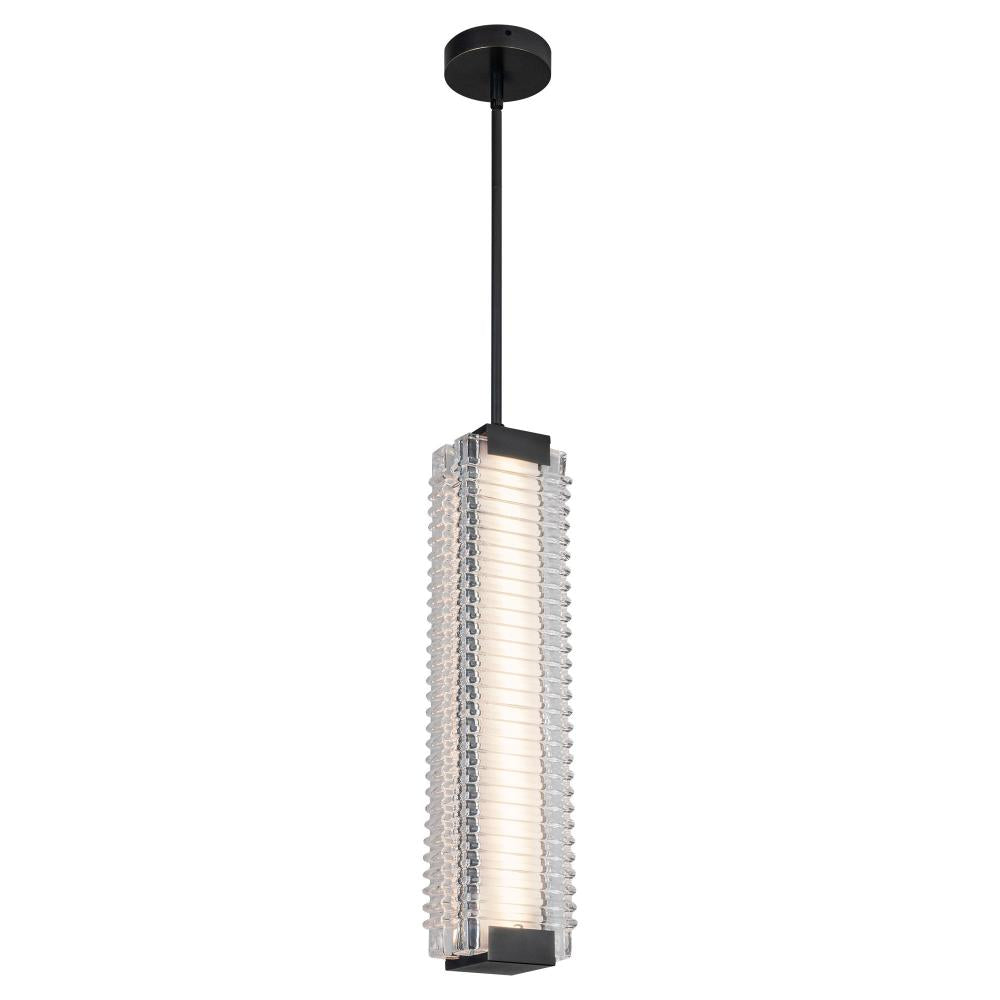 ALORA Lighting PD374624UBCR-UNV Pendant, Urban Bronze/Ribbed Glass