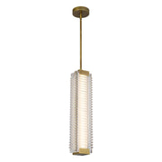 ALORA Lighting PD374624VBCR-UNV Pendant Light Fixture, UL Damp Rated, Vintage Brass/Ribbed Glass