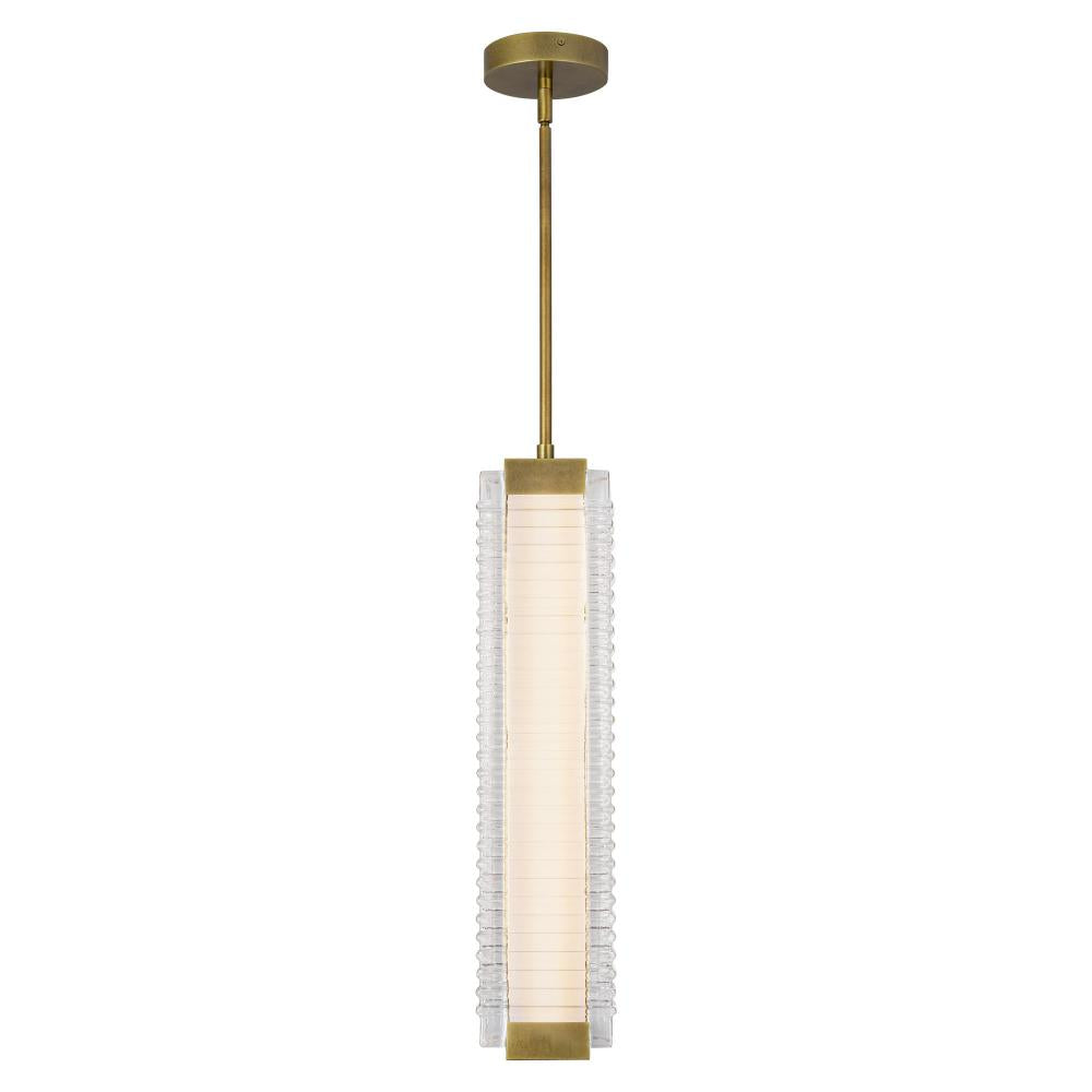 ALORA Lighting PD374624VBCR-UNV Pendant Light Fixture, UL Damp Rated, Vintage Brass/Ribbed Glass