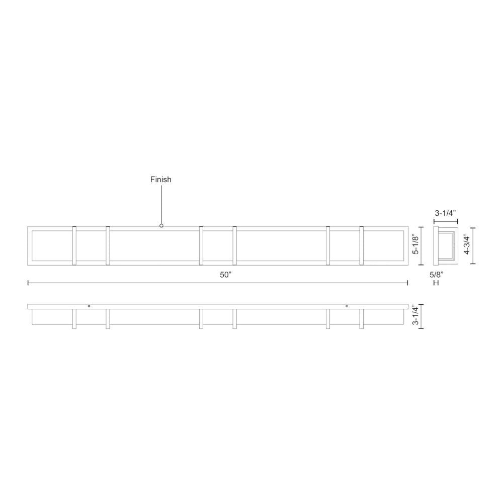 Kuzco ALBERNI 50-in VL61650-CH Vanity Light Fixture, UL Damp Rated, Chrome