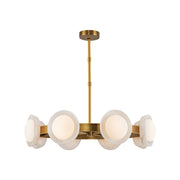 ALORA Lighting CH320837VBAR-UNV Alonso 37-in LED Chandelier, Vintage Brass/Alabaster