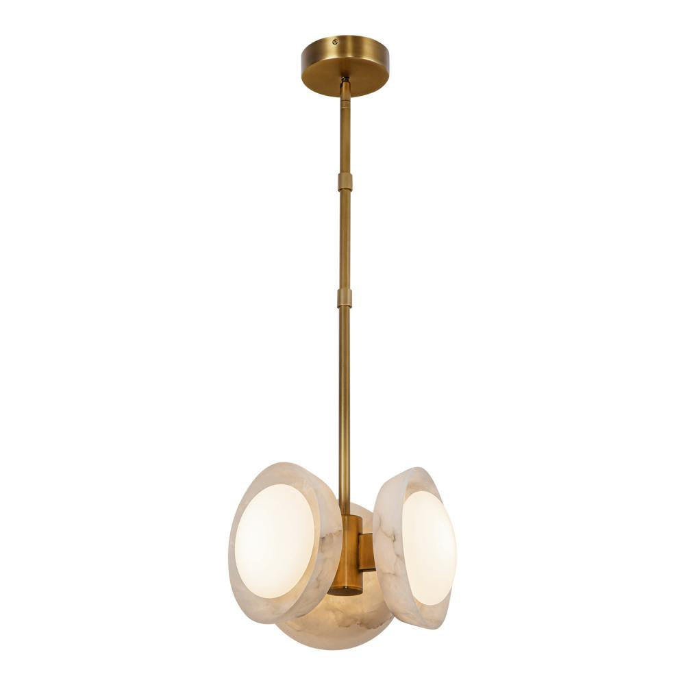 ALORA Lighting PD320313VBAR LED Pendant, Damp Rated, Vintage Brass/Alabaster