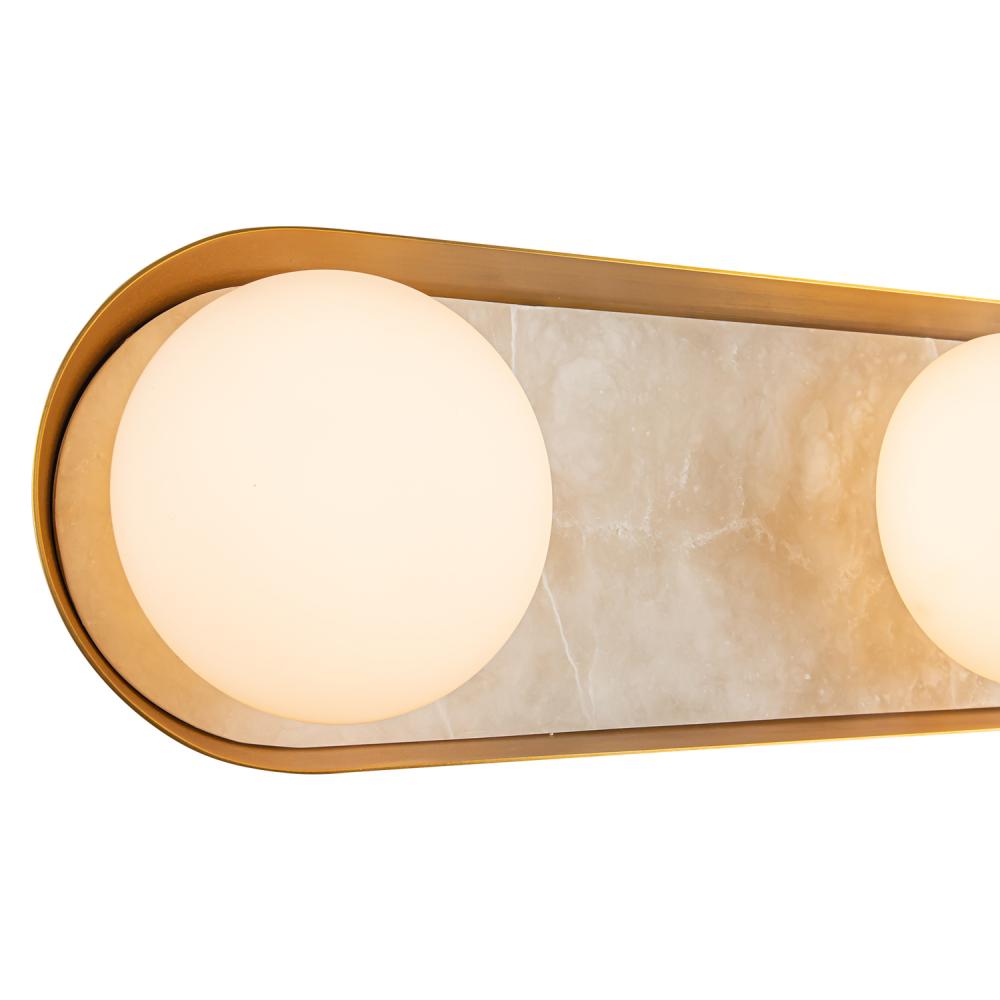 ALORA Lighting WV320323 Vintage Brass LED Wall/Vanity Light Fixture, UL Damp Rated, Vintage Brass