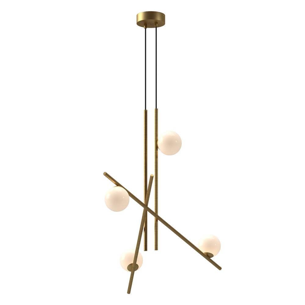 Kuzco Amara CH89832-BG/GO LED Chandelier, UL Rated, Brushed Gold/Glossy Opal Glass