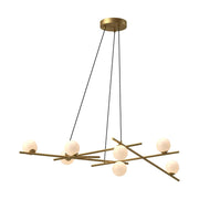 Kuzco Amara CH89854-BG/GO LED Chandelier, UL Damp Rated, Brushed Gold/Glossy Opal Glass