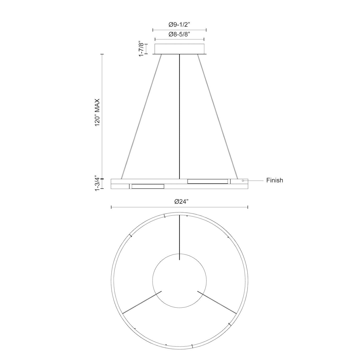 Kuzco Anello Minor PD52724-BN-UNV Pendant, LED, Brushed Nickel