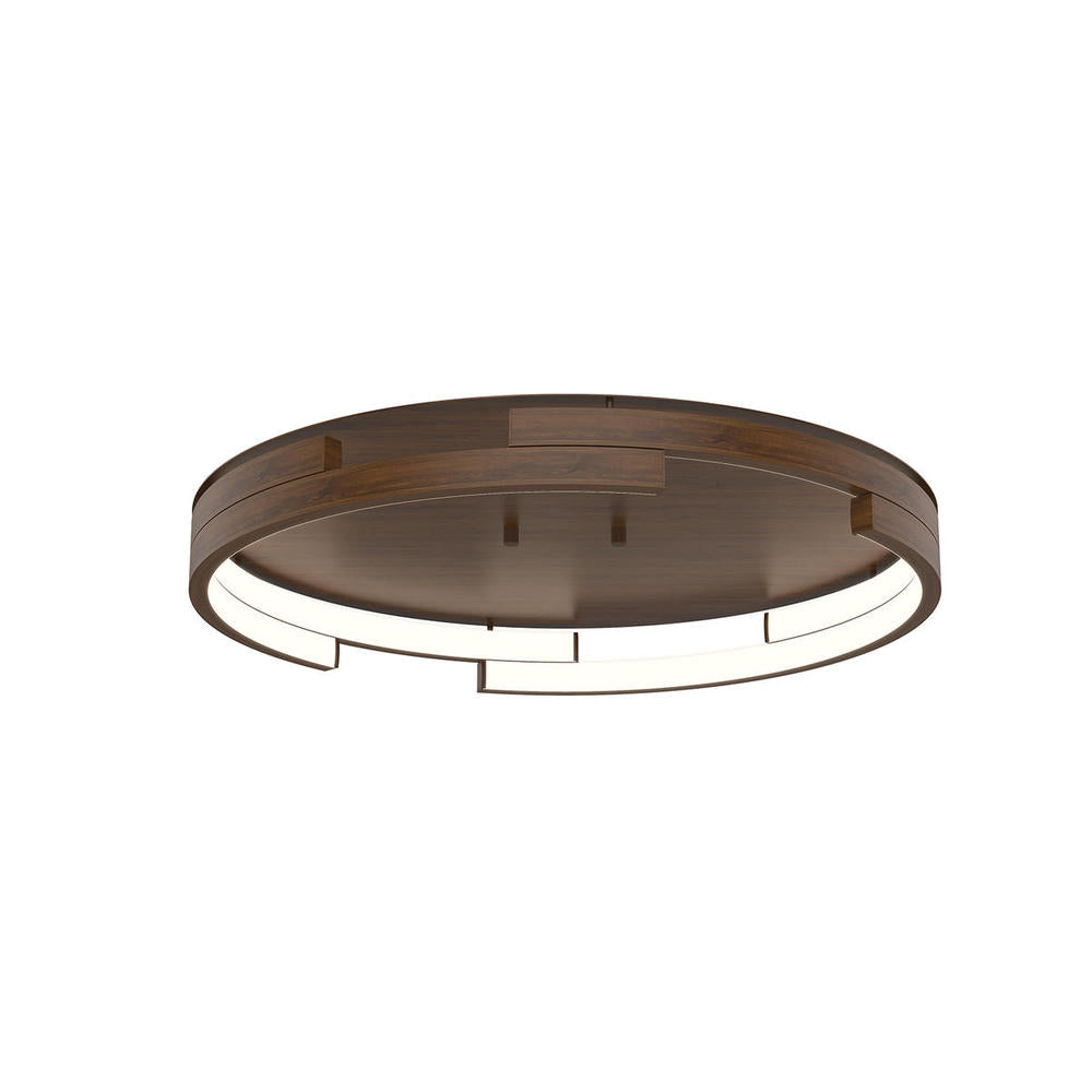 Kuzco Anello Minor FM52719-WT Flush Mount Fixture, UL Damp Rated, Walnut
