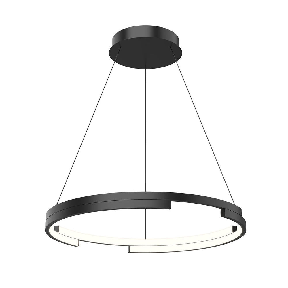 Kuzco PD52724-BK Anello Minor 24-in LED Pendant Light Fixture, UL Damp Rated, Black