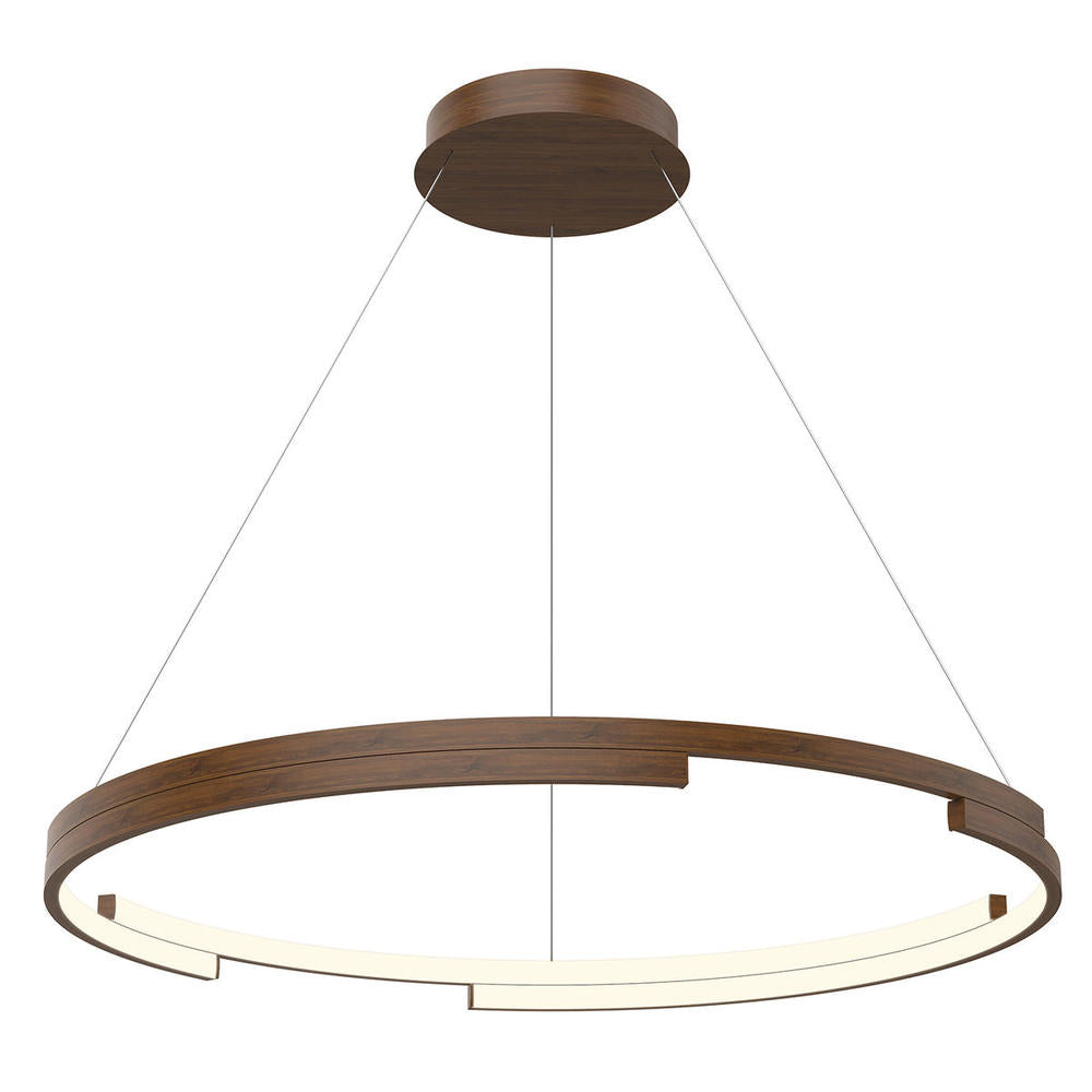 Kuzco Anello PD52732-WT LED Pendant Light Fixture, UL Damp Rated, Walnut