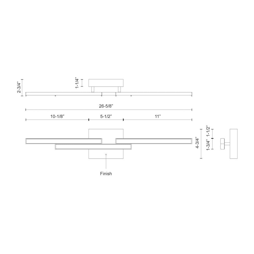 Kuzco Anello Minor VL52727-WT Vanity Light Fixture, UL Damp Rated, Walnut
