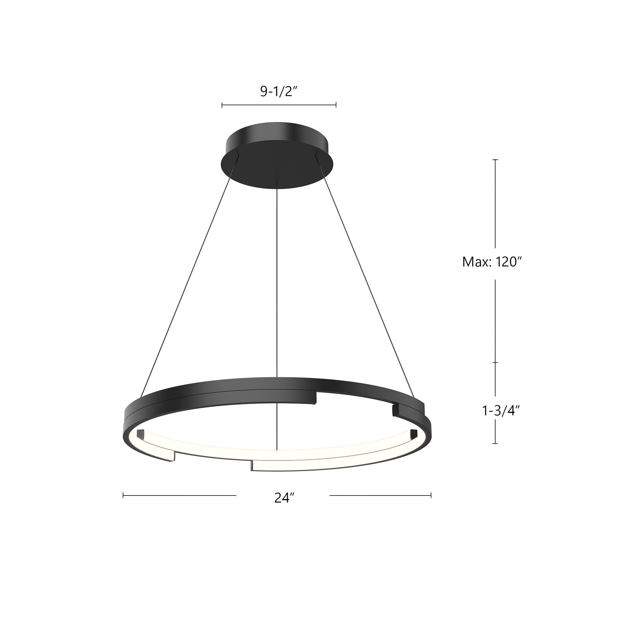 Anello Minor, Pendant, 24" – Walnut – PD52724-WT-UNV