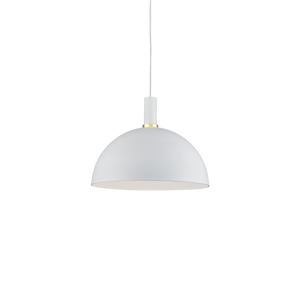 Kuzco Lighting 492316-WH/GD Pendant Light Fixture, UL Damp Rated, White With Gold Detail