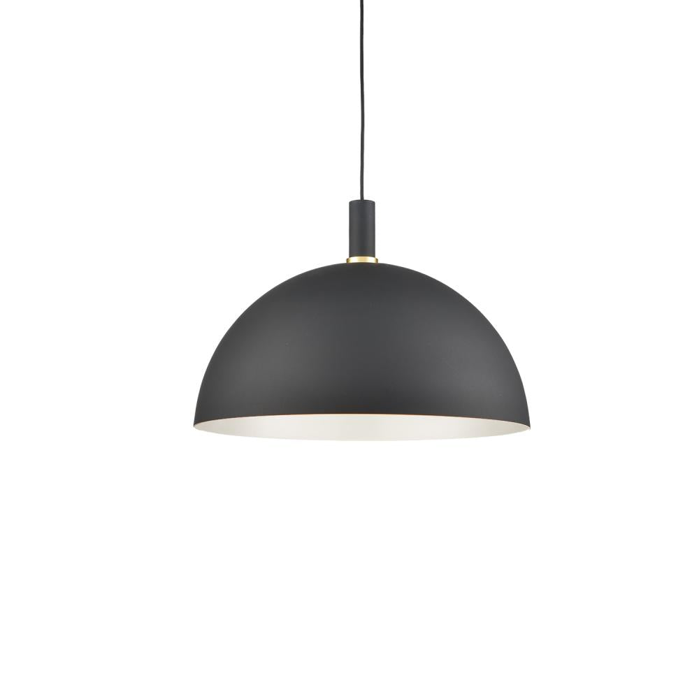 Kuzco Lighting 492324-BK/GD Pendant Light Fixture, Single-Lamp, Black With Gold Detail