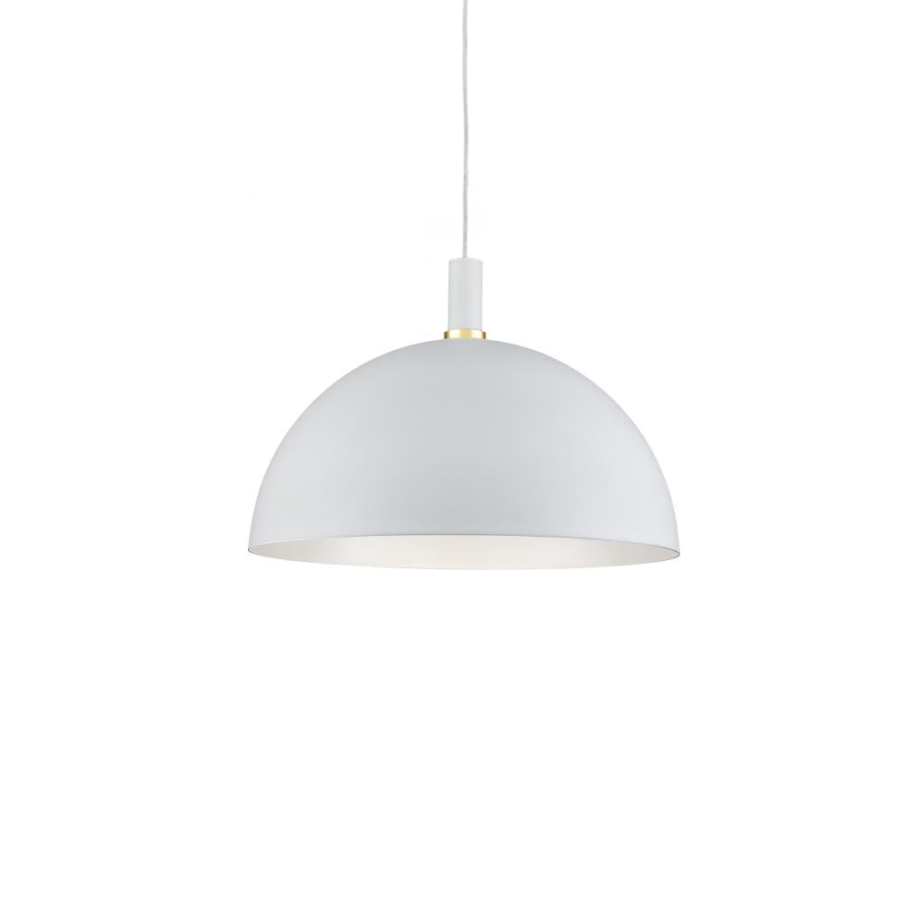 Kuzco Lighting 492324-WH/GD Pendant, 1 Light, White With Gold Detail