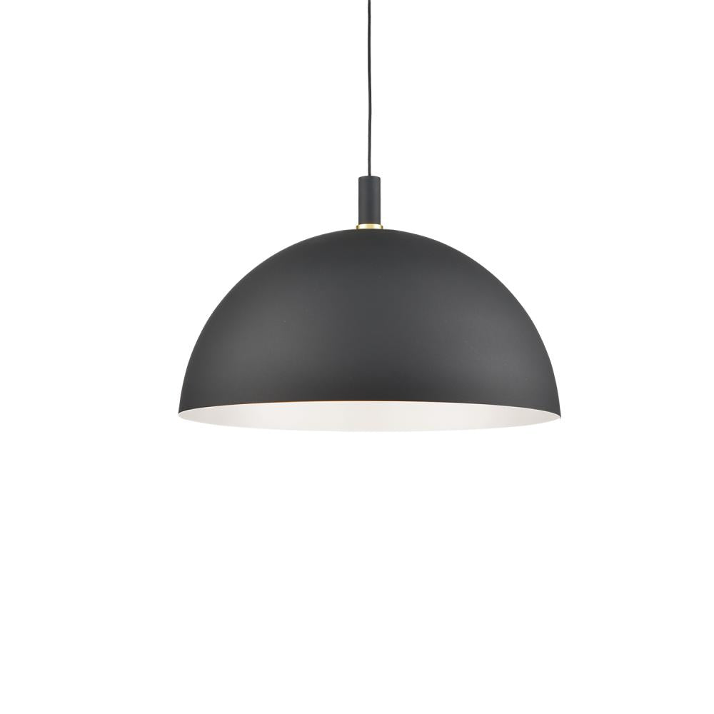 Kuzco Lighting 492332-BK/GD Pendant Light Fixture, Single Lamp, Black With Gold Detail