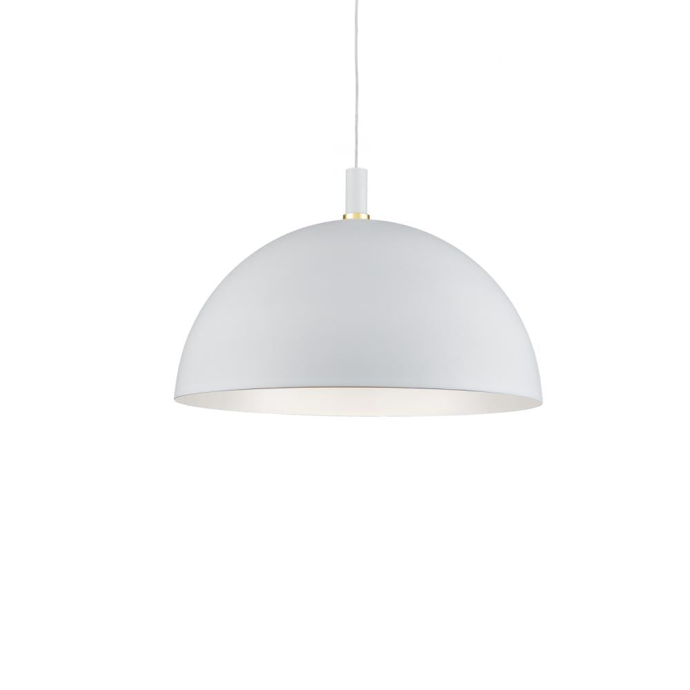 Kuzco Lighting 492332-WH/GD Pendant, Single-Lamp, White With Gold Detail