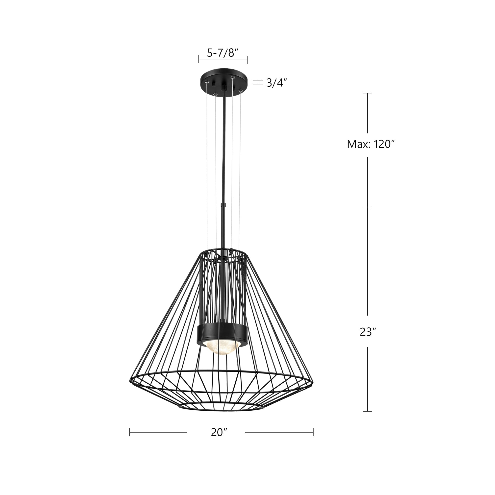 Arctic, Pendant, 20" – Black – EP68420-BK