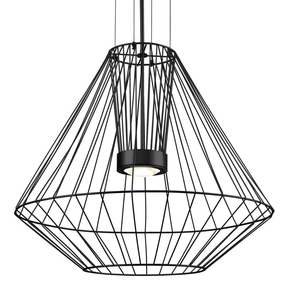 Kuzco Arctic EP68428-BK Exterior Pendant, 28-in Black LED, Damp Rated