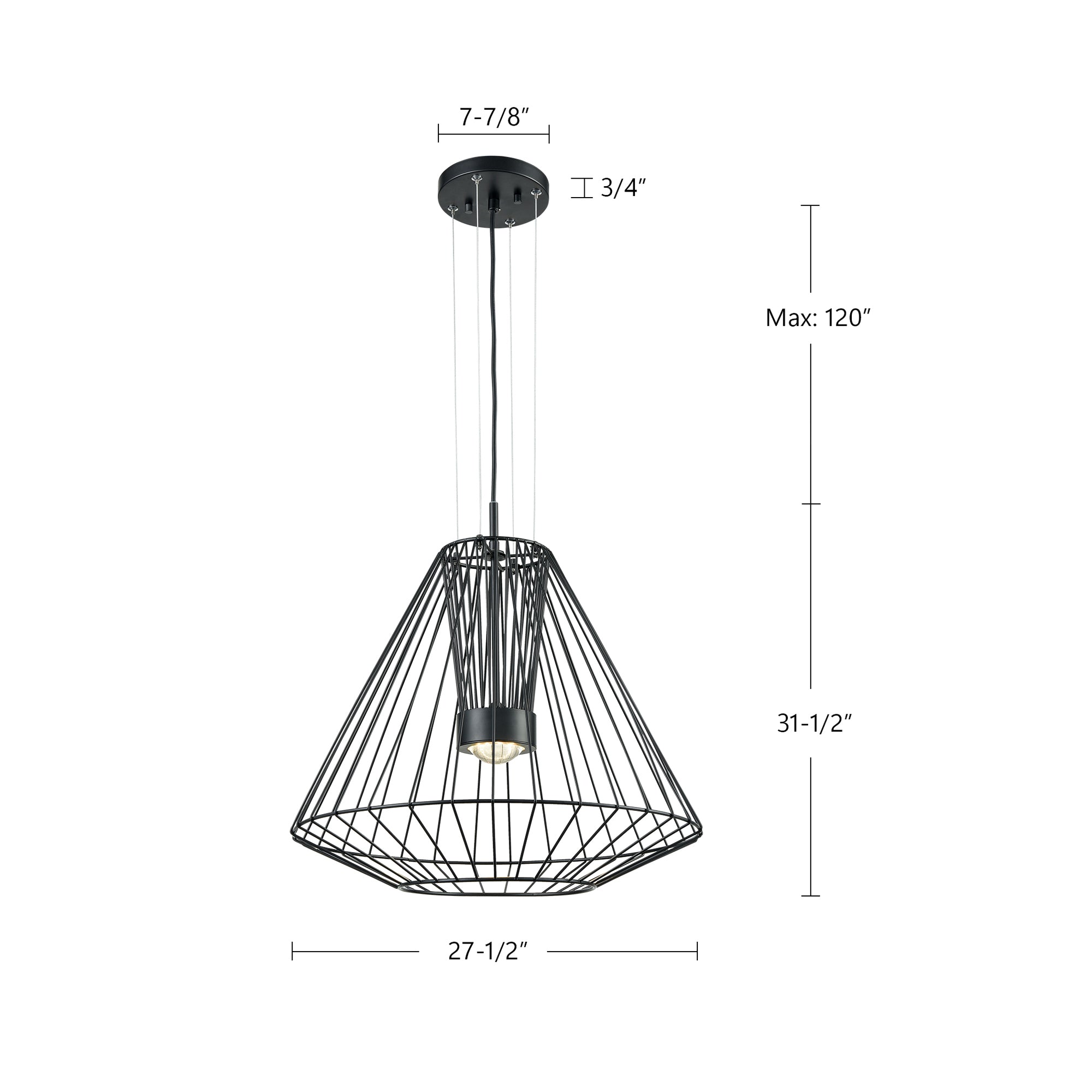 Arctic, Pendant, 27.5" – Black – EP68428-BK