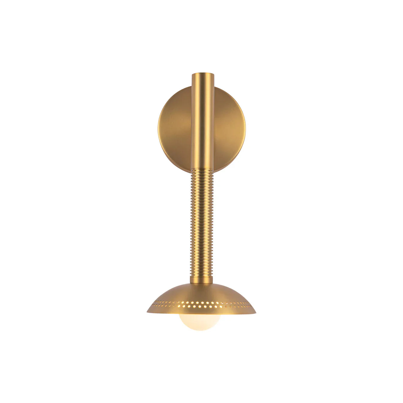 ALORA MOOD Lighting Arden WV616114BGOP-UNV Wall/Vanity Light Fixture, UL Damp Rated, Brushed Gold/Opal Glass