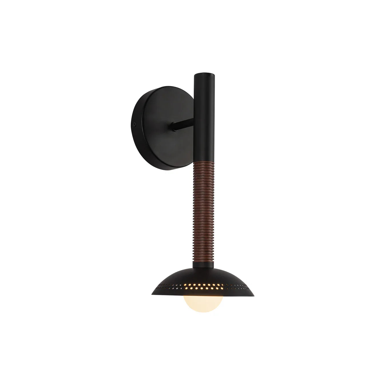 Alora Mood Lighting WV616114MBOP-UNV Wall/Vanity Light Fixture, UL Damp Rated, Matte Black/Opal Glass