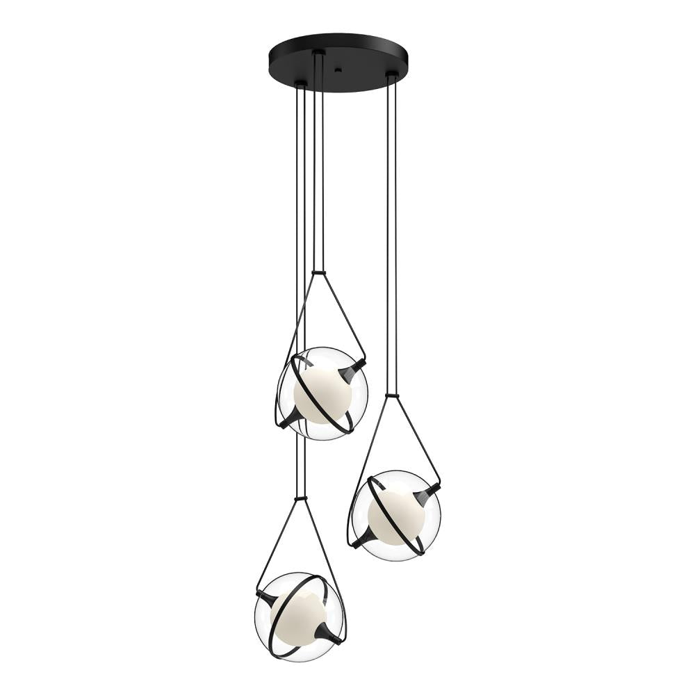 Kuzco Aries CH76718-BK LED Chandelier, 29W, Adjustable Lengths, Black