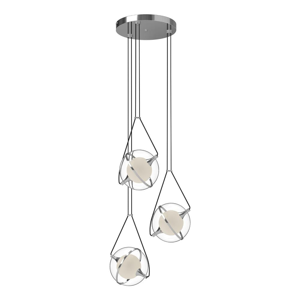 Kuzco CH76718-CH Aries 18-in LED Chandelier, Adjustable Lengths, Chrome