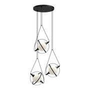 Kuzco Aries CH76728-BK 28-Inch Black LED Chandelier, Adjustable Lengths, Black
