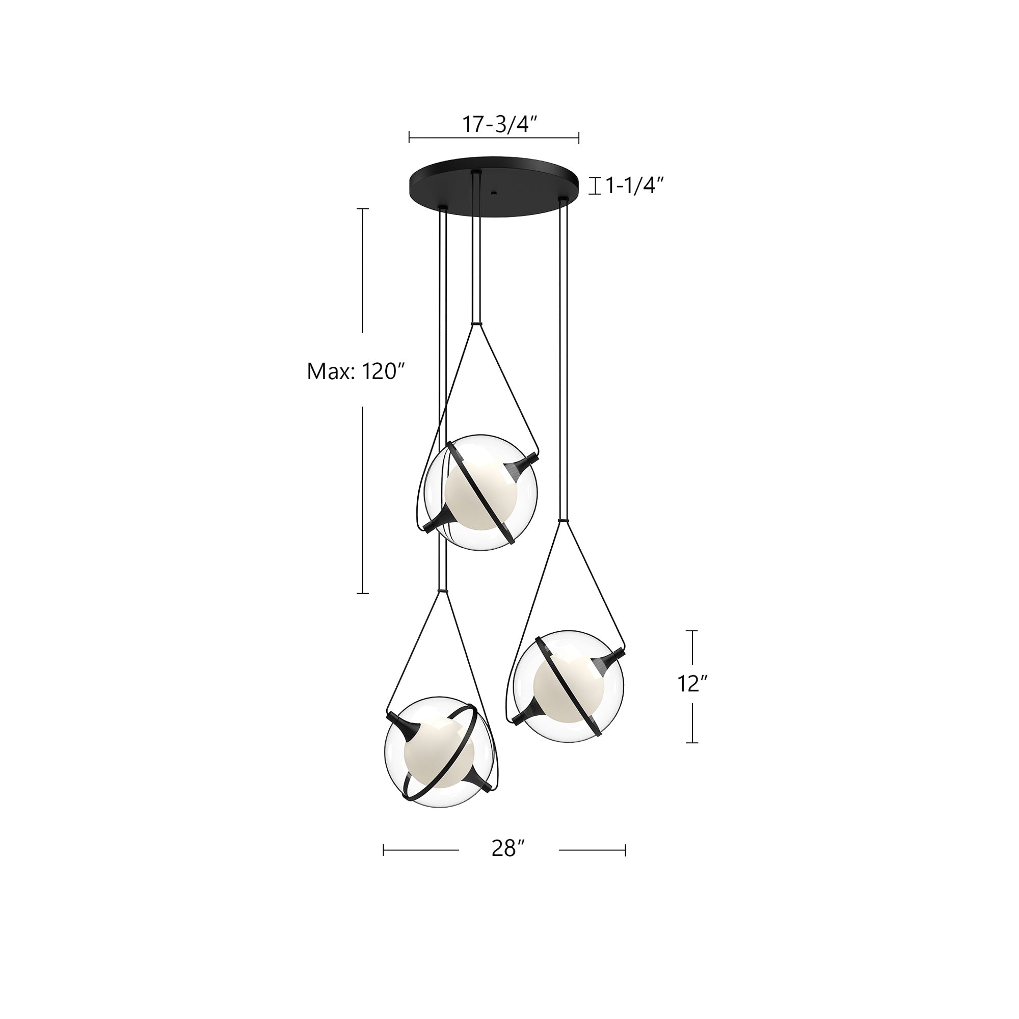 Aries 28-in Black LED Chandeliers