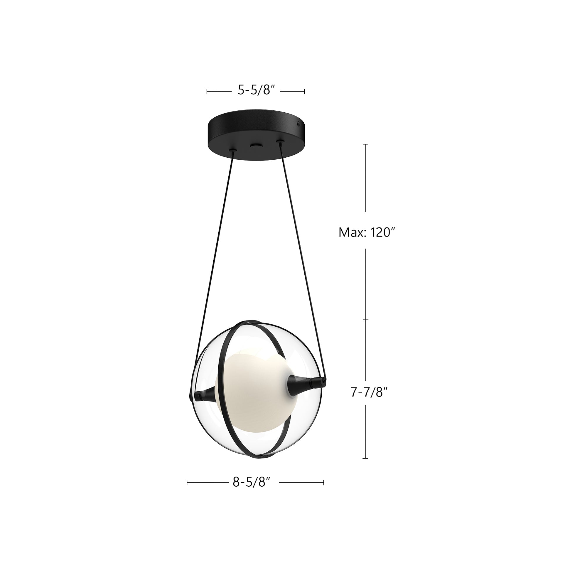 Aries, Pendant, 7.88" – Black – PD76708-BK-UNV