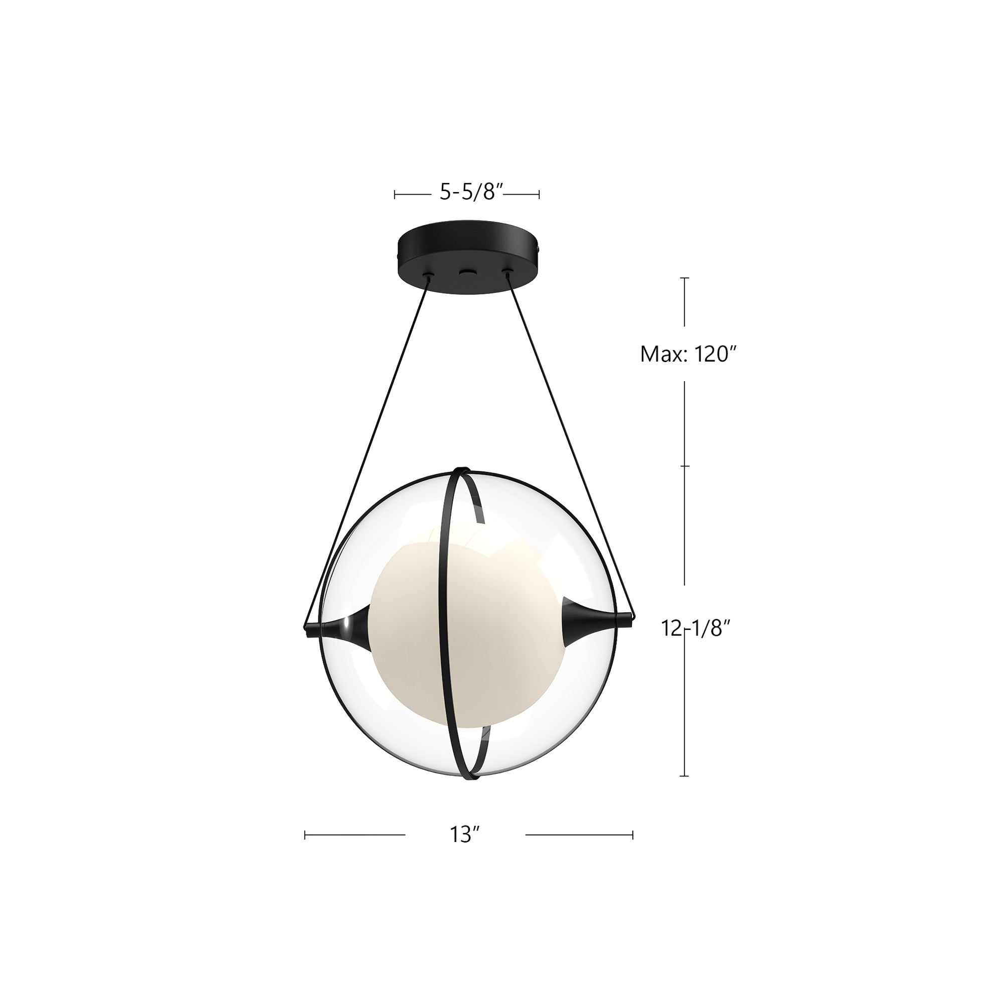 Aries 12-in Black LED Pendant