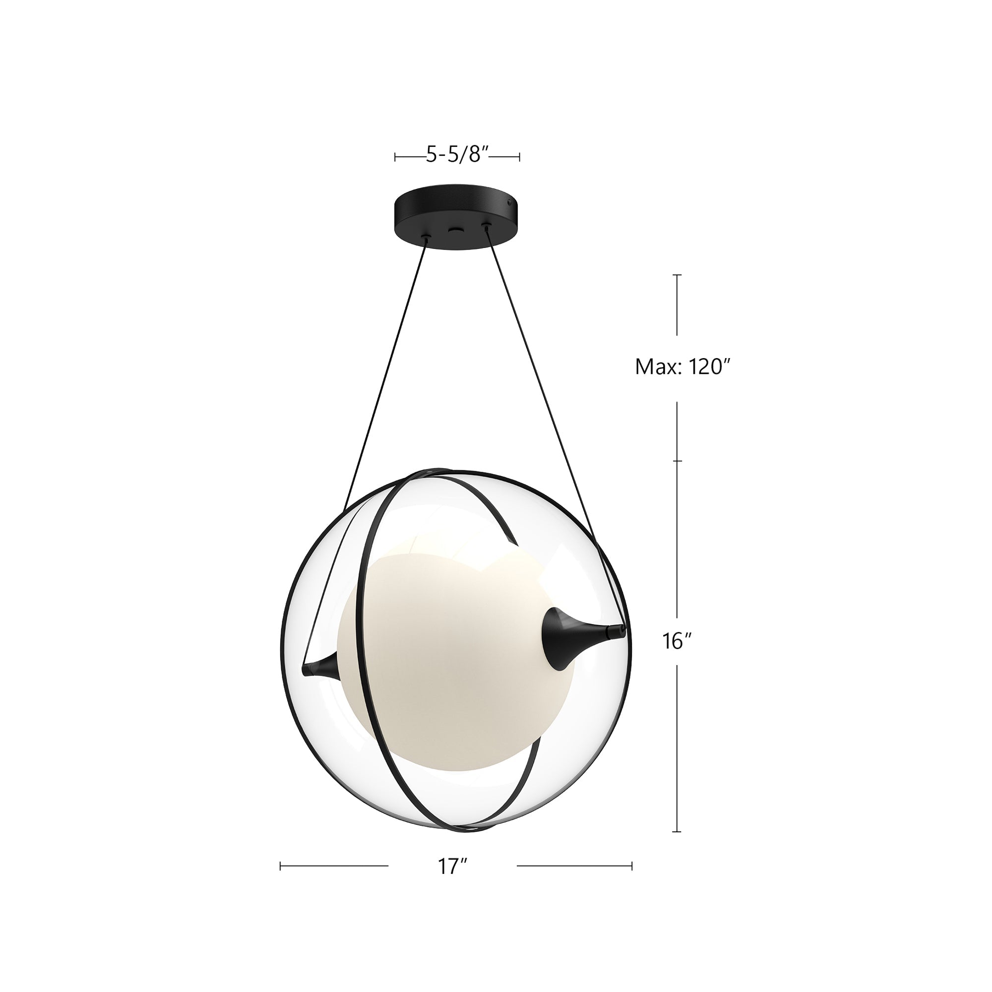 Aries 16-in Chrome LED Pendant