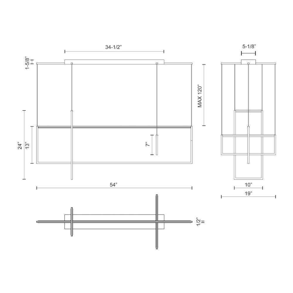 Kuzco Arkell MP28356-BN Multi Pendant, UL Damp Rated, Brushed Nickel