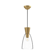 ALORA MOOD Lighting PD534007BGCL Pendant, 1 Light, Brushed Gold/Clear Glass