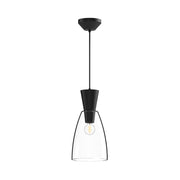ALORA MOOD Lighting PD534007MBCL Pendant, Clear Glass/Matte Black