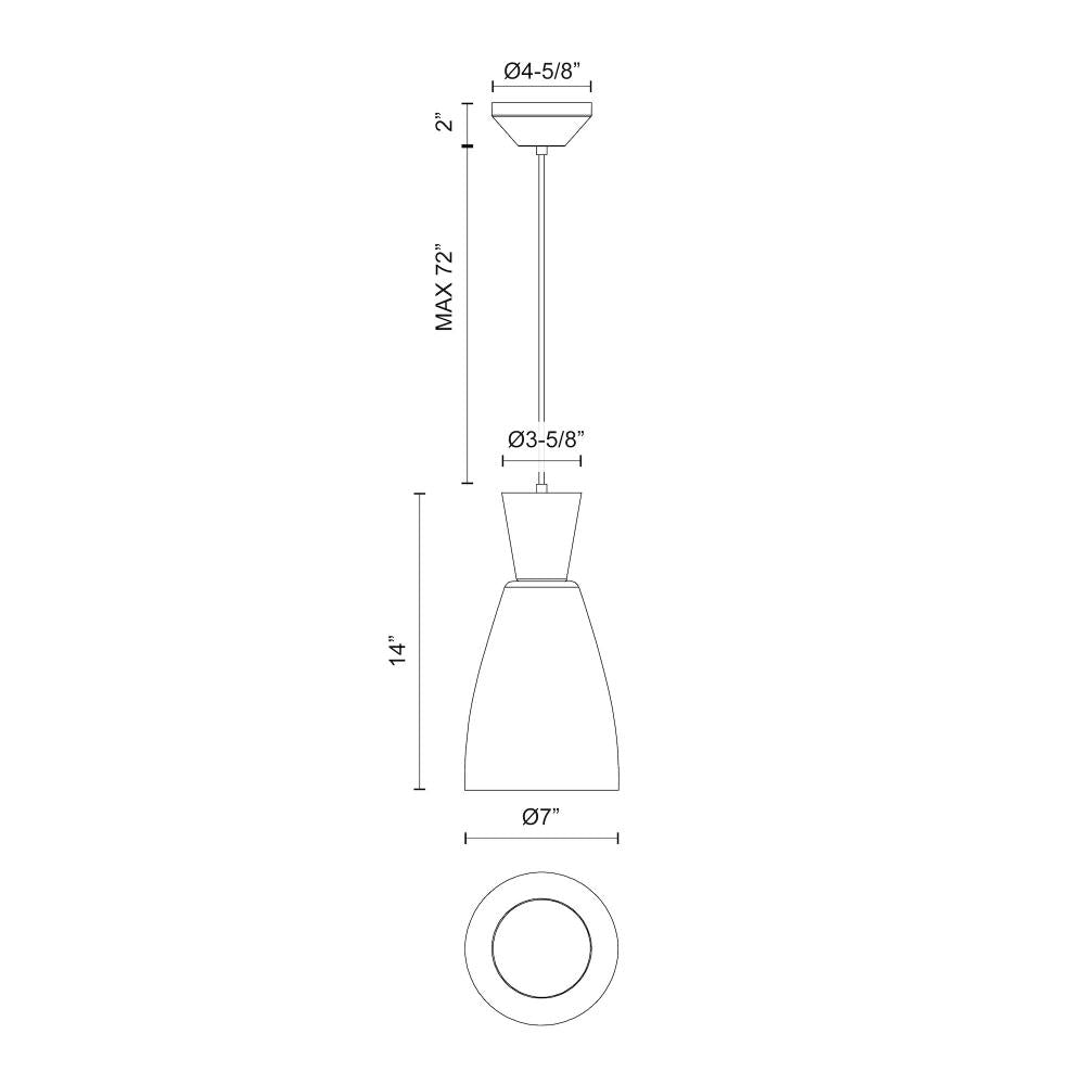 ALORA MOOD Lighting PD534007MBCL Pendant, Clear Glass/Matte Black