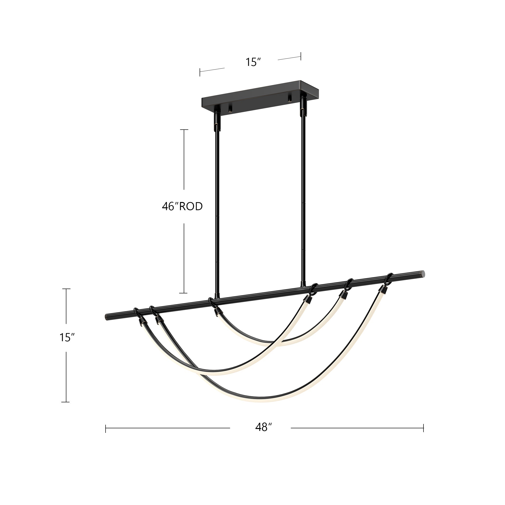 Aryas, Linear Pendant, 1.75" – Urban Bronze – LP317448UB