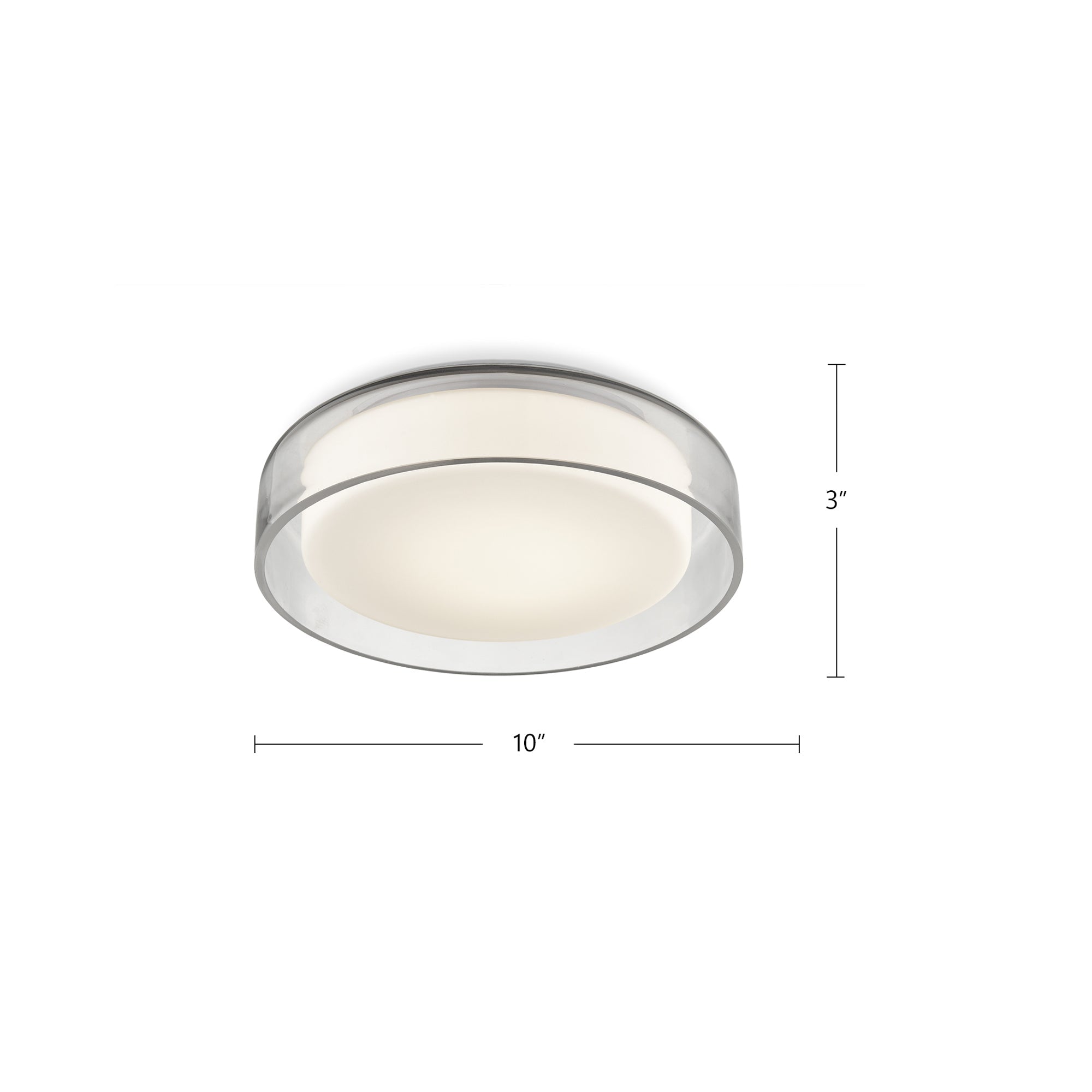 Aston 10-in Clear LED Flush Mount