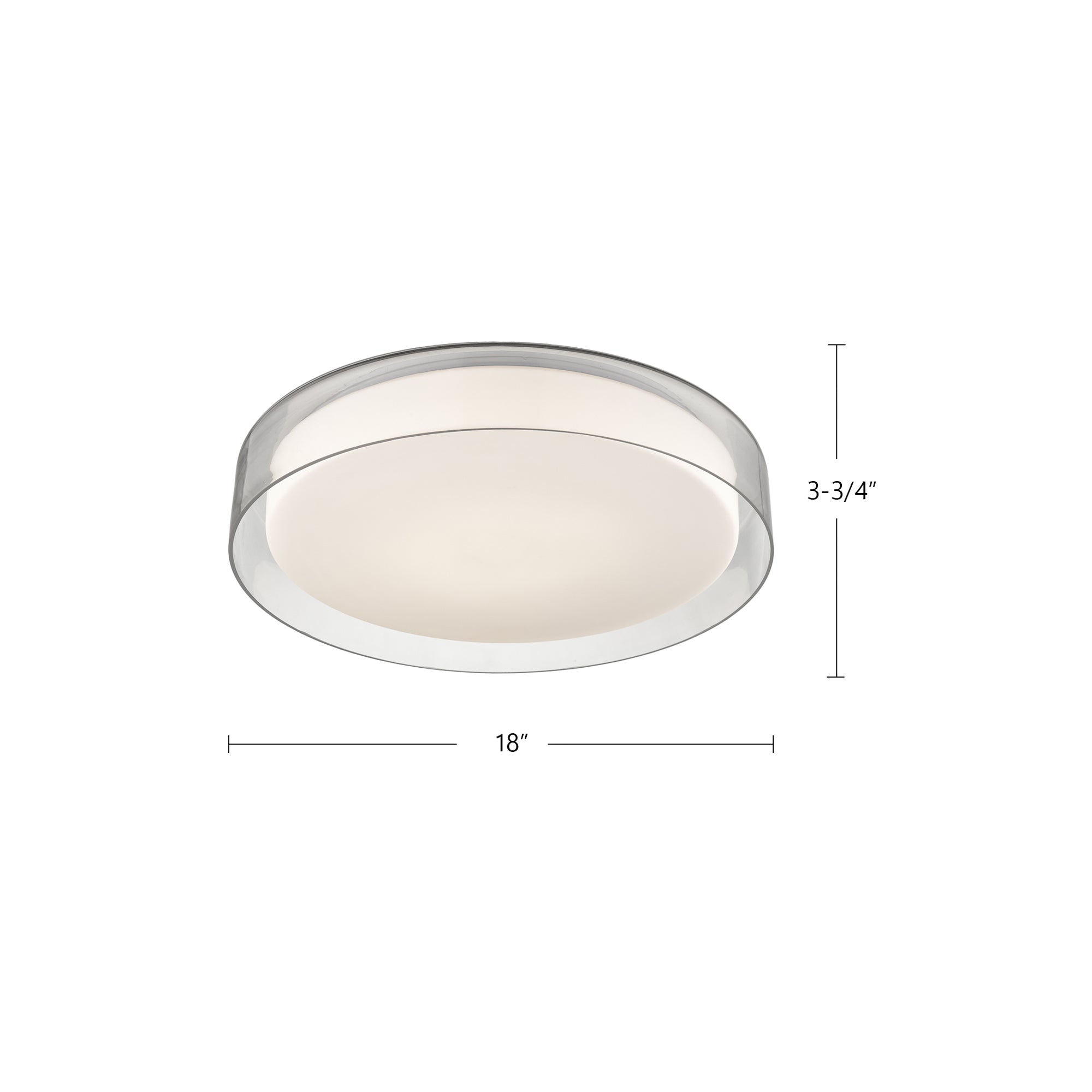 Aston 18-in Clear LED Flush Mount
