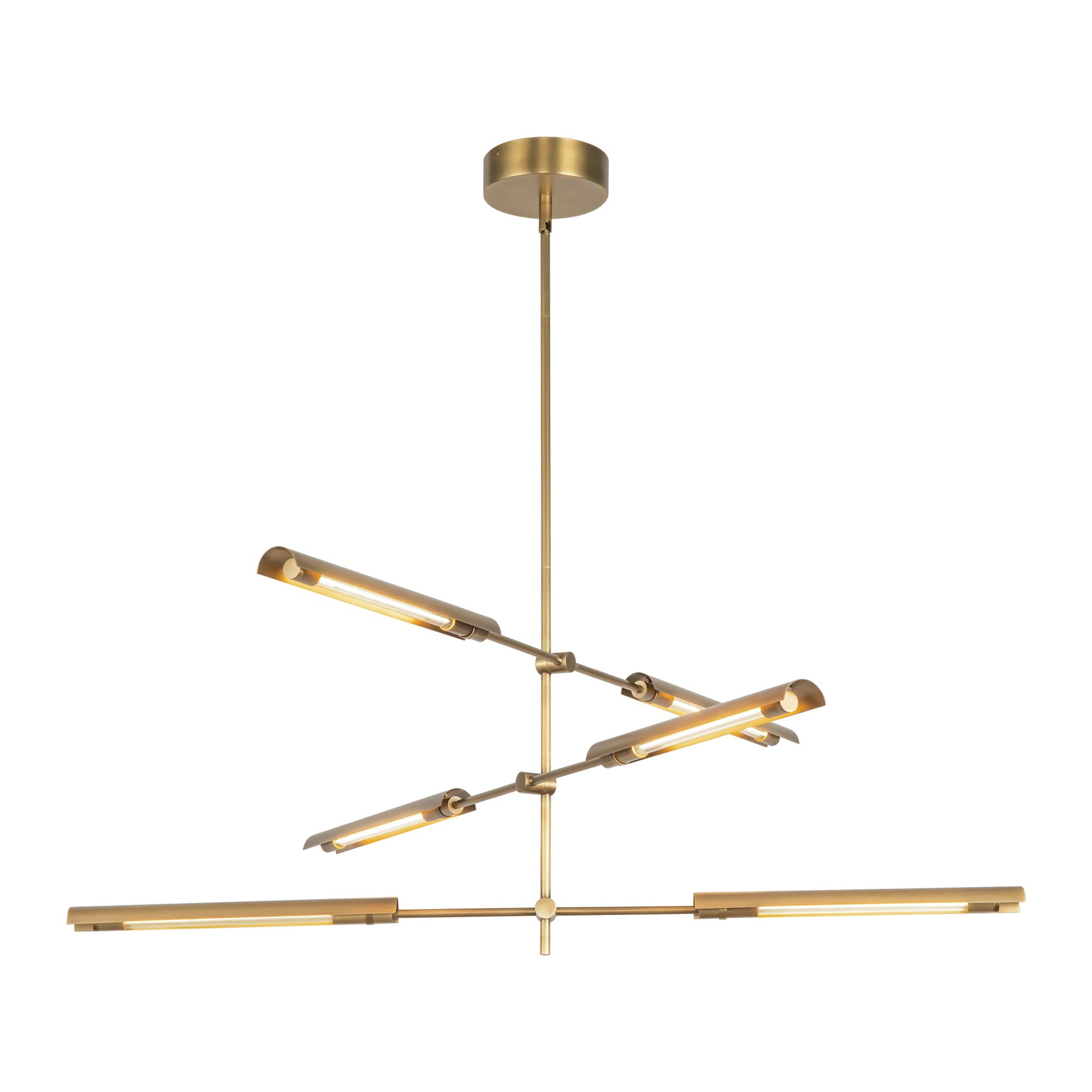 ALORA Lighting MP316406VBMS-UNV Vintage Brass LED Multi Pendant, UL Damp Rated, Polished Nickel
