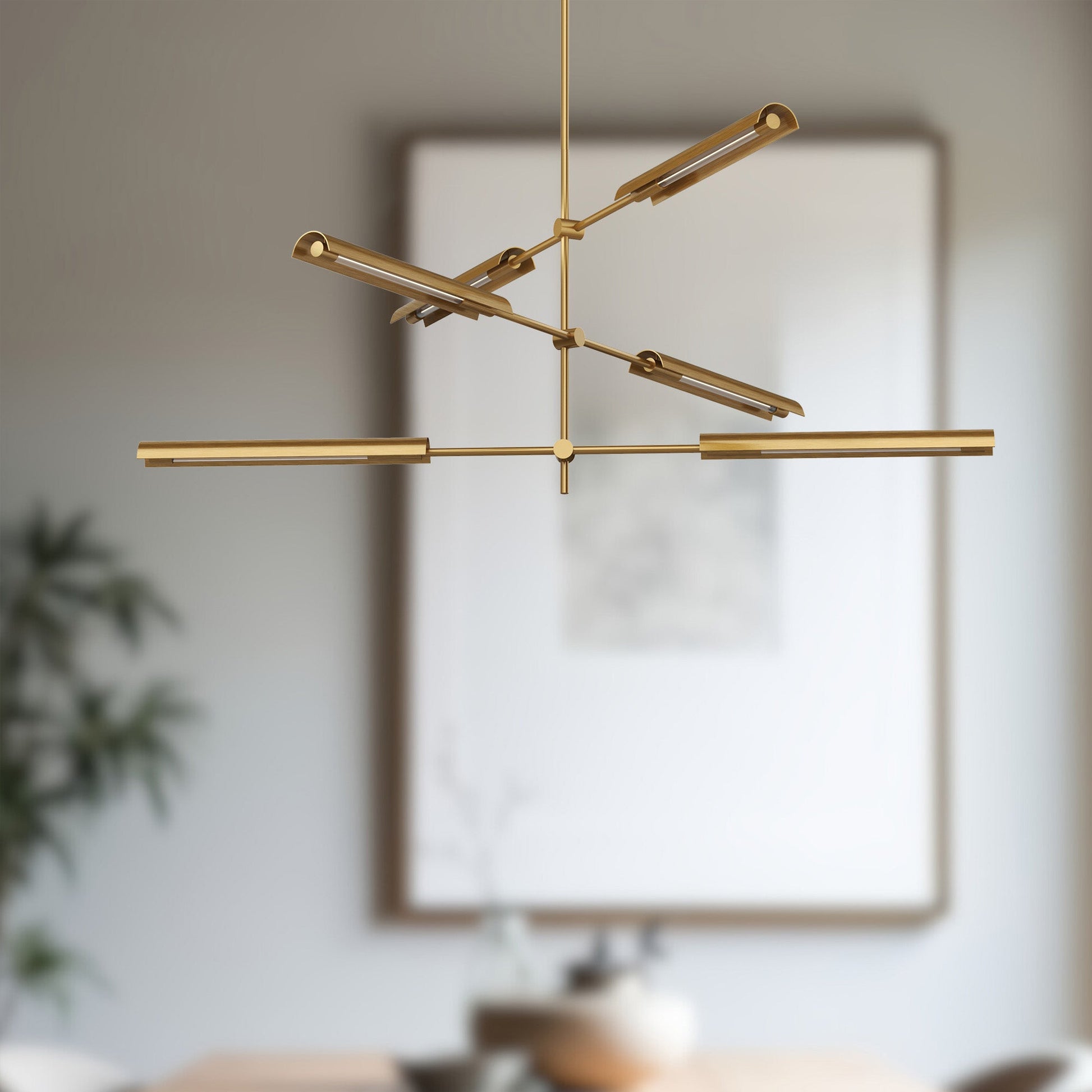 ALORA Lighting MP316406VBMS-UNV Vintage Brass LED Multi Pendant, UL Damp Rated, Polished Nickel