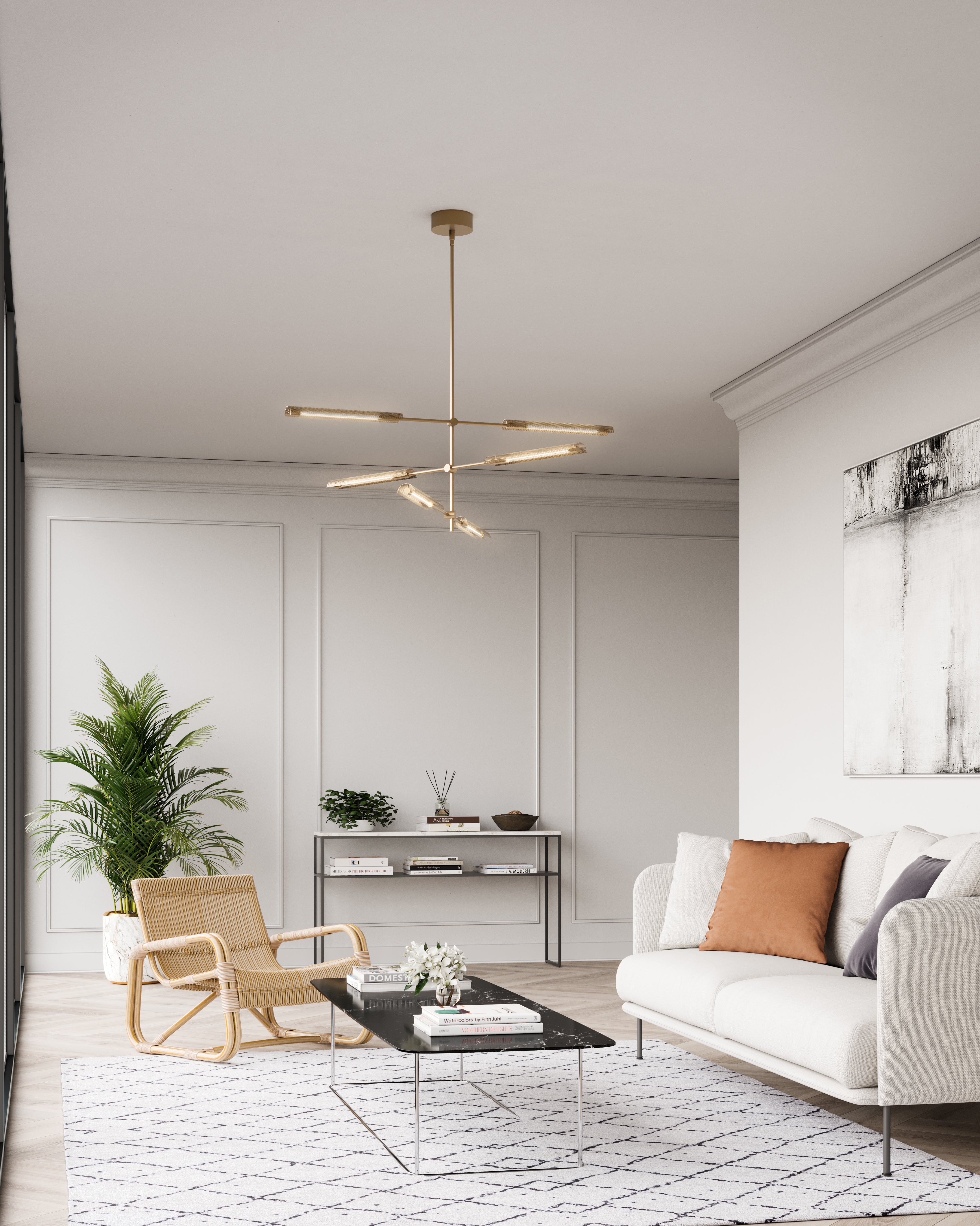 ALORA Lighting MP316406VBMS-UNV Vintage Brass LED Multi Pendant, UL Damp Rated, Polished Nickel
