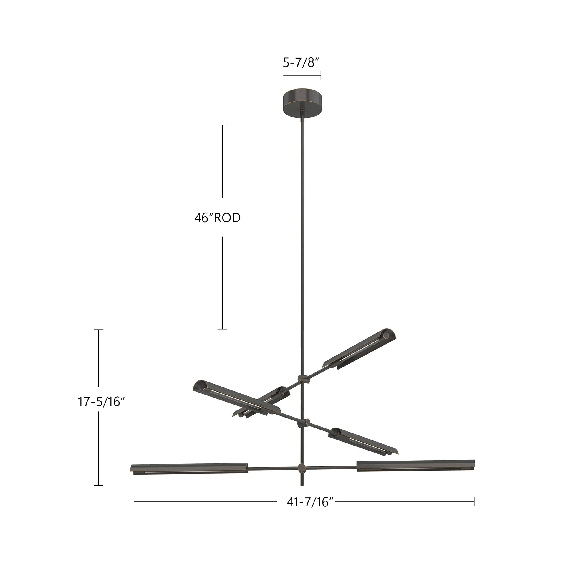 ALORA Lighting MP316406VBMS-UNV Vintage Brass LED Multi Pendant, UL Damp Rated, Polished Nickel