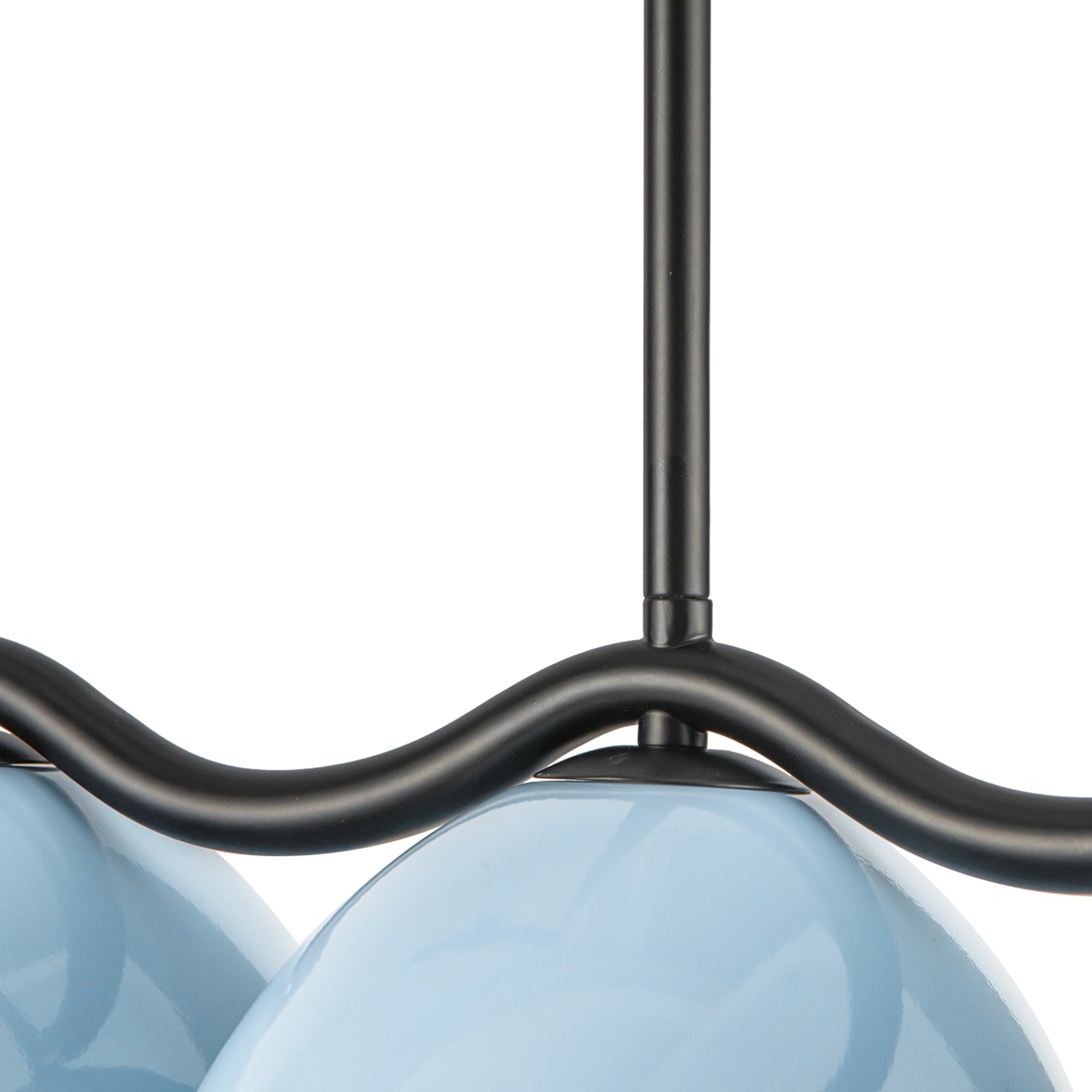 Atlas 42-in Black/Cerulean Socket Linear Pendant