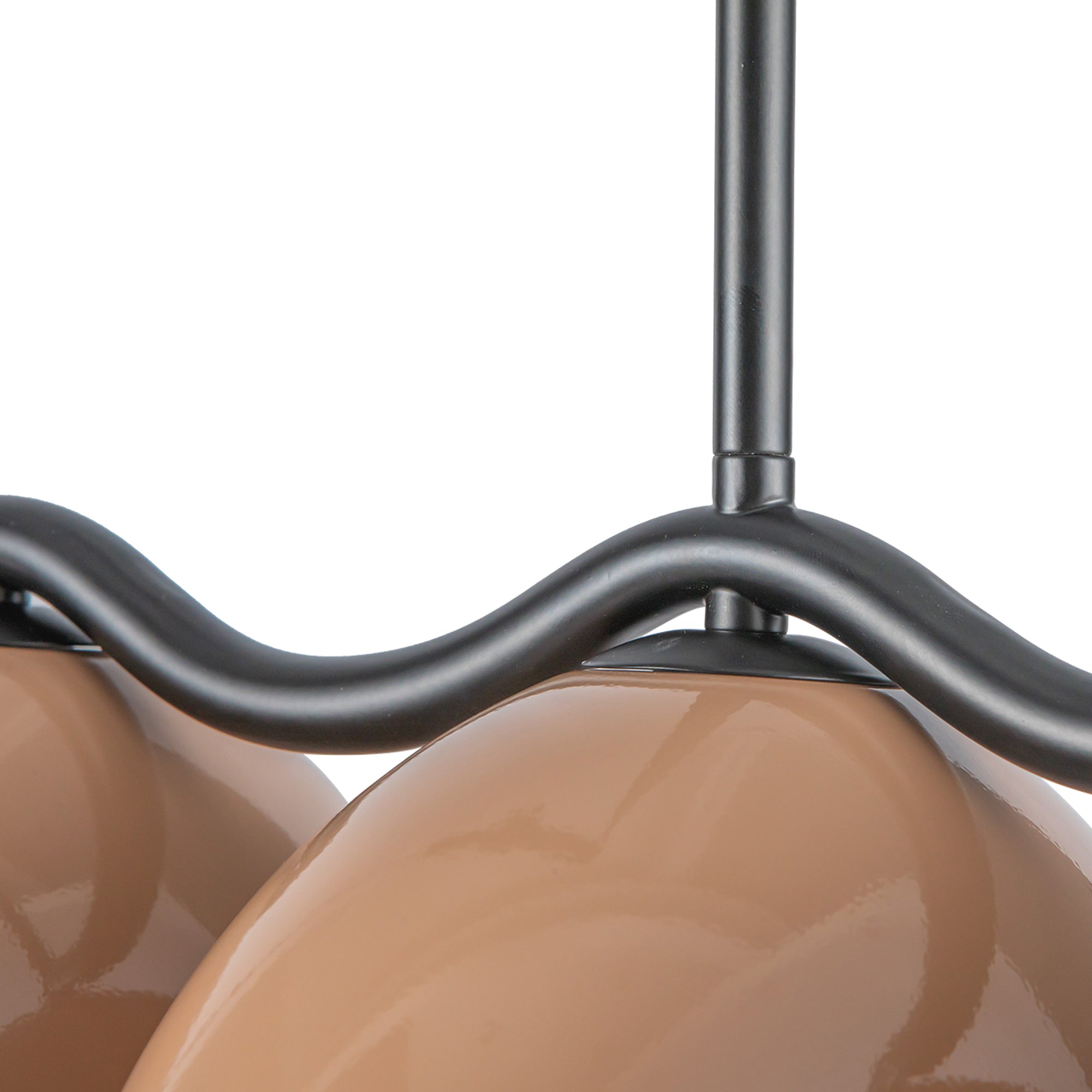 Atlas 42-in Black/Peach Socket Linear Pendant